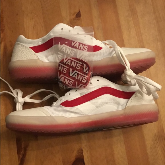 new youth 5.5 Vans AVE sport pro white/chili pepper Skate Shoes ultimate waffle